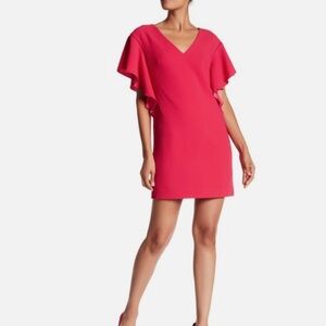 Trina Turk Women's Pink Flutter Sleeve Mini Dress